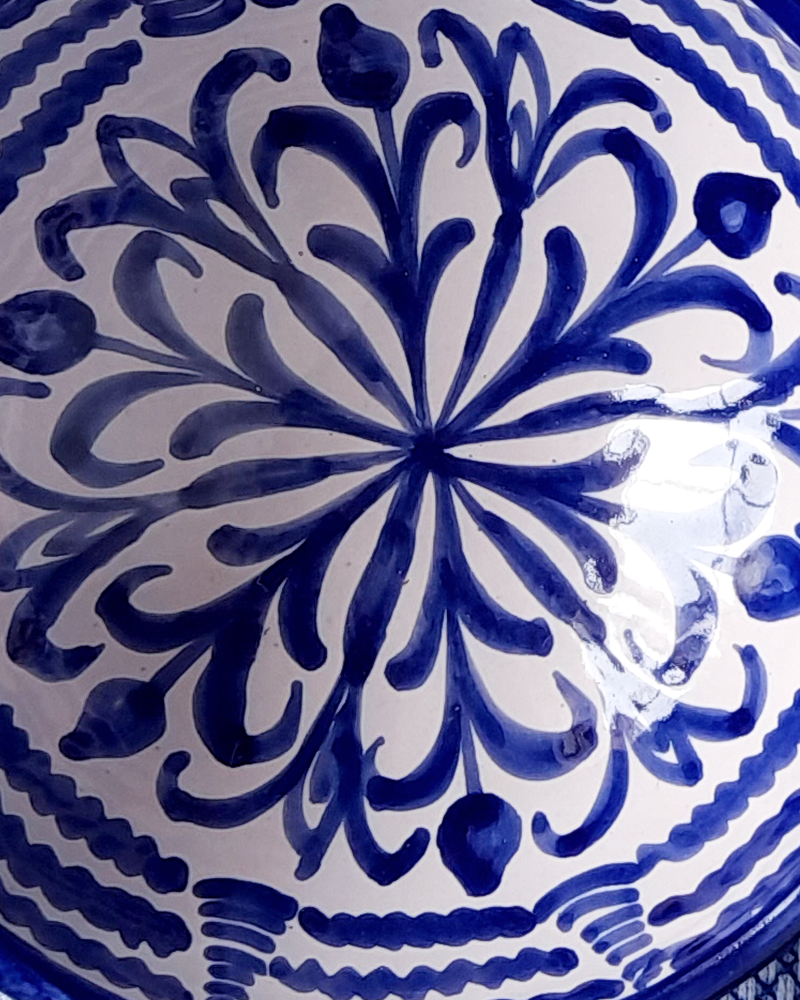 Maricruz Fajalauza Round Serving Bowl in Blue — CASA PLETÓRICA